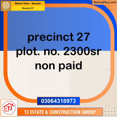 Residential Plot for Sale in Precinct 27 -  Bahria Town, Karachi - (BP-167076)