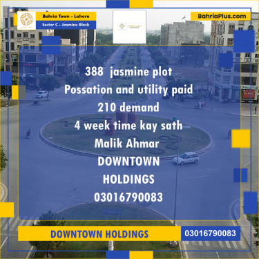 Residential Plot for Sale in Sector C - Jasmine Block -  Bahria Town, Lahore - (BP-167113)