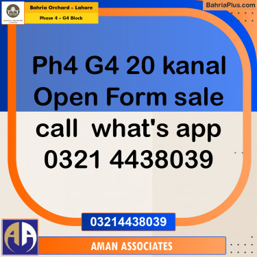 Residential Plot for Sale in Phase 4 - G4 Block -  Bahria Orchard, Lahore - (BP-167163)