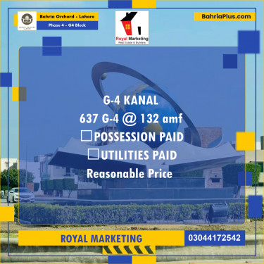 Residential Plot for Sale in Phase 4 - G4 Block -  Bahria Orchard, Lahore - (BP-167168)