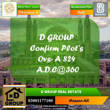 Residential Plot for Sale in Overseas A -  Bahria Town, Lahore - (BP-167331)