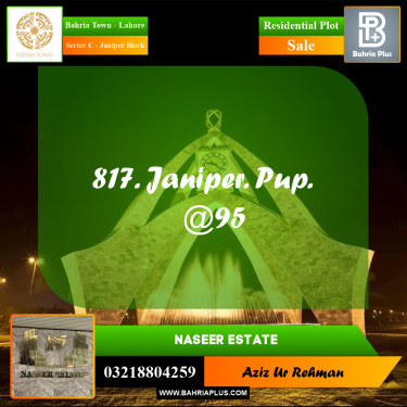Residential Plot for Sale in Sector C - Janiper Block -  Bahria Town, Lahore - (BP-167349)
