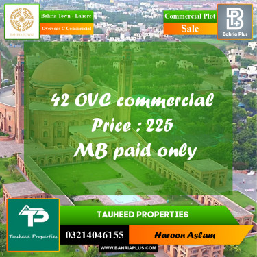 Commercial Plot for Sale in Overseas C Commercial -  Bahria Town, Lahore - (BP-167400)