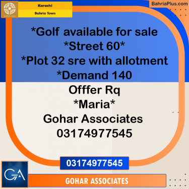 Residential Plot for Sale in Precinct 20 Golf -  Bahria Town, Karachi - (BP-167411)