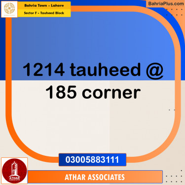 Residential Plot for Sale in Sector F - Tauheed Block -  Bahria Town, Lahore - (BP-167433)