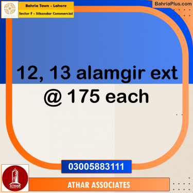 Commercial Plot for Sale in Sector F - Sikandar Commercial -  Bahria Town, Lahore - (BP-167437)