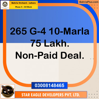 Residential Plot for Sale in Phase 4 - G4 Block -  Bahria Orchard, Lahore - (BP-167482)