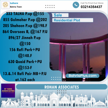 Residential Plot for Sale in Sector F - Talha Block -  Bahria Town, Lahore - (BP-167547)