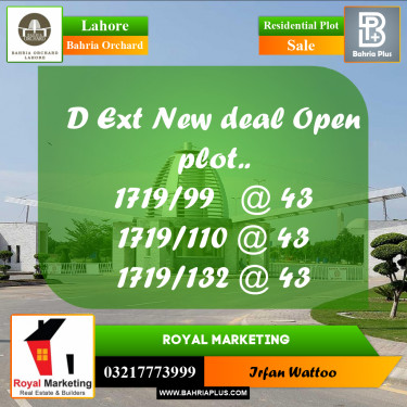 Residential Plot for Sale in Bahria Orchard, Lahore - (BP-167568)