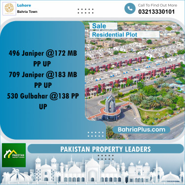 Residential Plot for Sale in Sector C - Janiper Block -  Bahria Town, Lahore - (BP-167615)