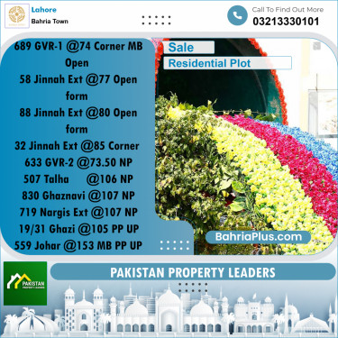 Residential Plot for Sale in Golf Phase 1 -  Bahria Town, Lahore - (BP-167617)