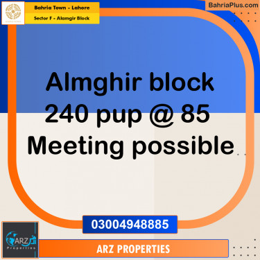 Residential Plot for Sale in Sector F - Alamgir Block -  Bahria Town, Lahore - (BP-167643)