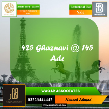 Residential Plot for Sale in Sector F - Ghaznavi Block -  Bahria Town, Lahore - (BP-167669)