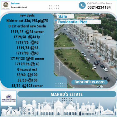 Residential Plot for Sale in Sector E - Nishtar Block -  Bahria Town, Lahore - (BP-167686)