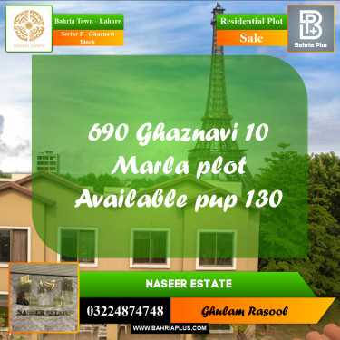 Residential Plot for Sale in Sector F - Ghaznavi Block -  Bahria Town, Lahore - (BP-167696)