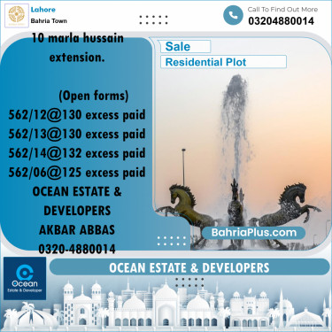 Residential Plot for Sale in Sector C - Nargis/Hussain Ext. -  Bahria Town, Lahore - (BP-167703)