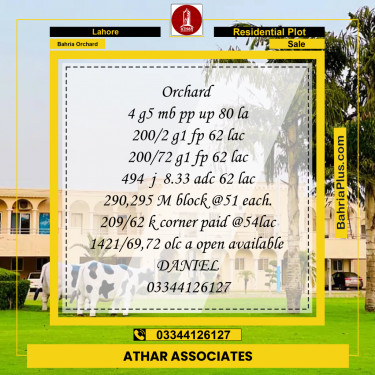 Residential Plot for Sale in Phase 4 - G5 Block -  Bahria Orchard, Lahore - (BP-167722)