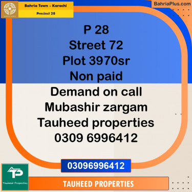 125 Sq. Yards Residential Plot for Sale in Precinct 28 -  Bahria Town, Karachi - (BP-167847)