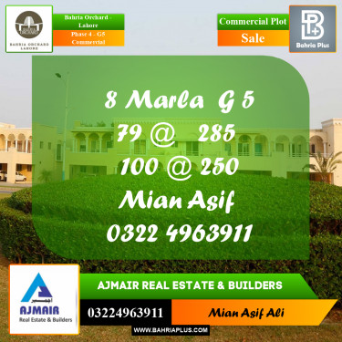Commercial Plot for Sale in Phase 4 - G5 Commercial -  Bahria Orchard, Lahore - (BP-167856)