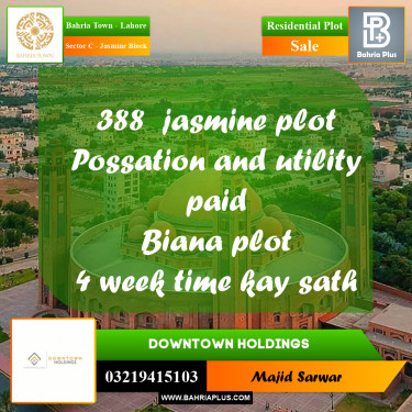 Residential Plot for Sale in Sector C - Jasmine Block -  Bahria Town, Lahore - (BP-167868)