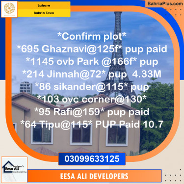 Residential Plot for Sale in Sector F - Ghaznavi Block -  Bahria Town, Lahore - (BP-167872)