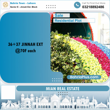 Residential Plot for Sale in Sector E - Jinnah Ext. Block -  Bahria Town, Lahore - (BP-167889)