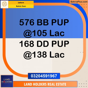 Residential Plot for Sale in Sector D - BB Block -  Bahria Town, Lahore - (BP-167908)