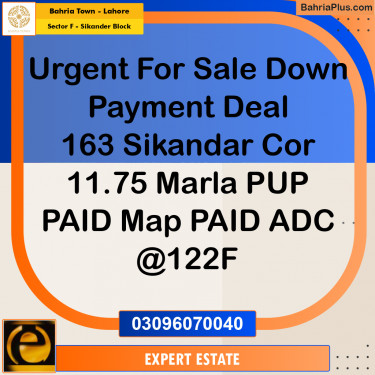 Residential Plot for Sale in Sector F - Sikander Block -  Bahria Town, Lahore - (BP-167912)