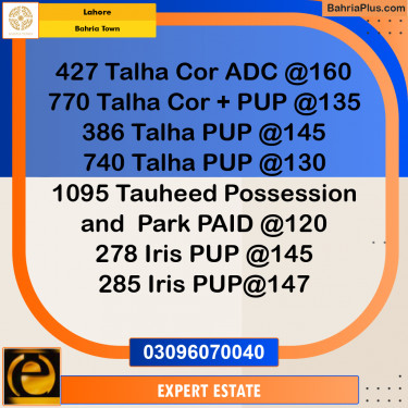 Residential Plot for Sale in Sector F - Talha Block -  Bahria Town, Lahore - (BP-167915)