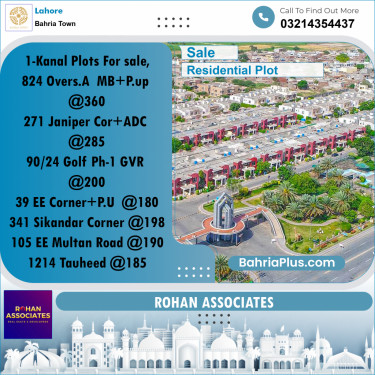 Residential Plot for Sale in Overseas A -  Bahria Town, Lahore - (BP-167971)
