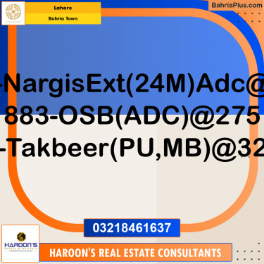 Residential Plot for Sale in Sector C - Nargis/Hussain Ext. -  Bahria Town, Lahore - (BP-168006)