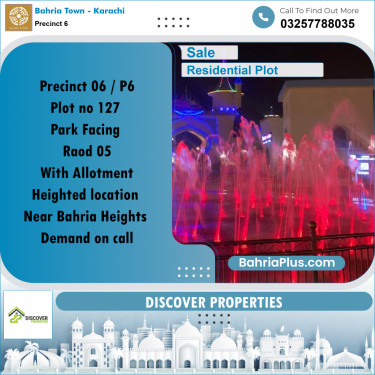 250 Sq. Yards Residential Plot for Sale in Precinct 6 -  Bahria Town, Karachi - (BP-168009)
