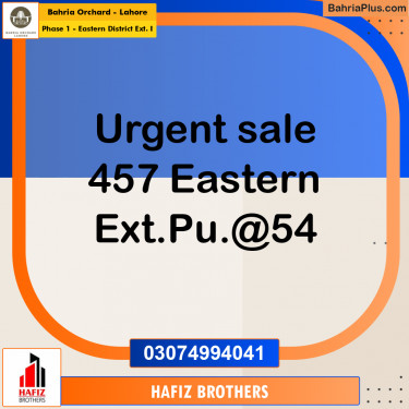 Residential Plot for Sale in Phase 1 - Eastern District Ext. I -  Bahria Orchard, Lahore - (BP-168010)