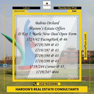 Residential Plot for Sale in Bahria Orchard, Lahore - (BP-168043)