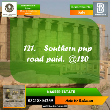 Residential Plot for Sale in Phase 1 - Southern District -  Bahria Orchard, Lahore - (BP-168078)