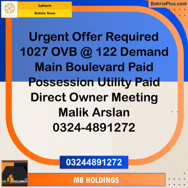 Residential Plot for Sale in Overseas B -  Bahria Town, Lahore - (BP-168090)