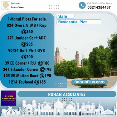 Residential Plot for Sale in Overseas A -  Bahria Town, Lahore - (BP-168136)