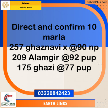 Residential Plot for Sale in Sector F - Ghaznavi Ext. Block -  Bahria Town, Lahore - (BP-168196)