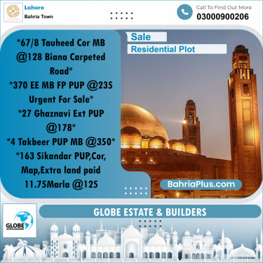 Residential Plot for Sale in Sector F - Tauheed Block -  Bahria Town, Lahore - (BP-168257)