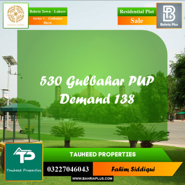 Residential Plot for Sale in Sector C - Gulbahar Block -  Bahria Town, Lahore - (BP-168264)