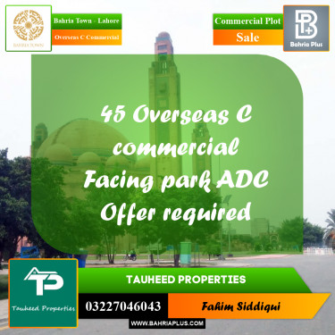 Commercial Plot for Sale in Overseas C Commercial -  Bahria Town, Lahore - (BP-168272)