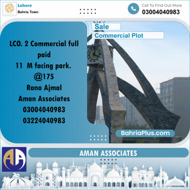 Commercial Plot for Sale in Bahria Town, Lahore - (BP-168315)