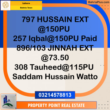 Residential Plot for Sale in Sector C - Nargis/Hussain Ext. -  Bahria Town, Lahore - (BP-168320)