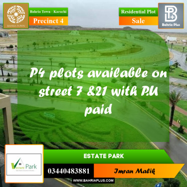 500 Sq. Yards Residential Plot for Sale in Precinct 4 -  Bahria Town, Karachi - (BP-168367)