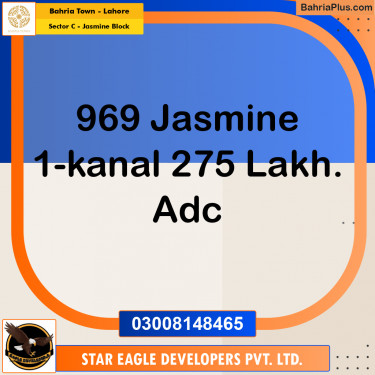 Residential Plot for Sale in Sector C - Jasmine Block -  Bahria Town, Lahore - (BP-168371)