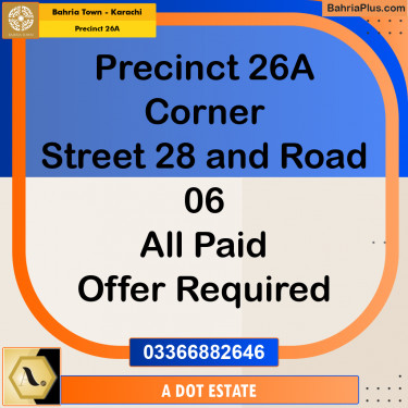 125 Sq. Yards Residential Plot for Sale in Precinct 26A -  Bahria Town, Karachi - (BP-168413)