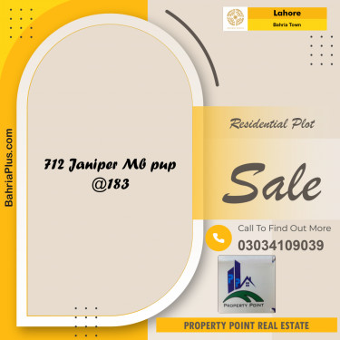 Residential Plot for Sale in Sector C - Janiper Block -  Bahria Town, Lahore - (BP-168417)