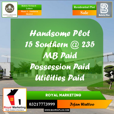 Residential Plot for Sale in Phase 1 - Southern District -  Bahria Orchard, Lahore - (BP-168421)