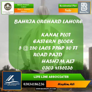 Residential Plot for Sale in Phase 1 - Eastern District -  Bahria Orchard, Lahore - (BP-168448)