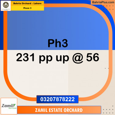 Residential Plot for Sale in Phase 3 -  Bahria Orchard, Lahore - (BP-168546)